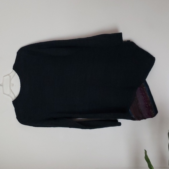 Soft surroundings boho green wool blend sweater, asymmetrical hem, women's small - Picture 6 of 7